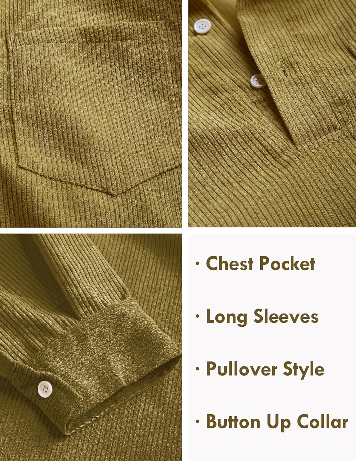 FYsuper Men’s Corduroy Shirt Pullover – Where Comfort Meets Charisma
