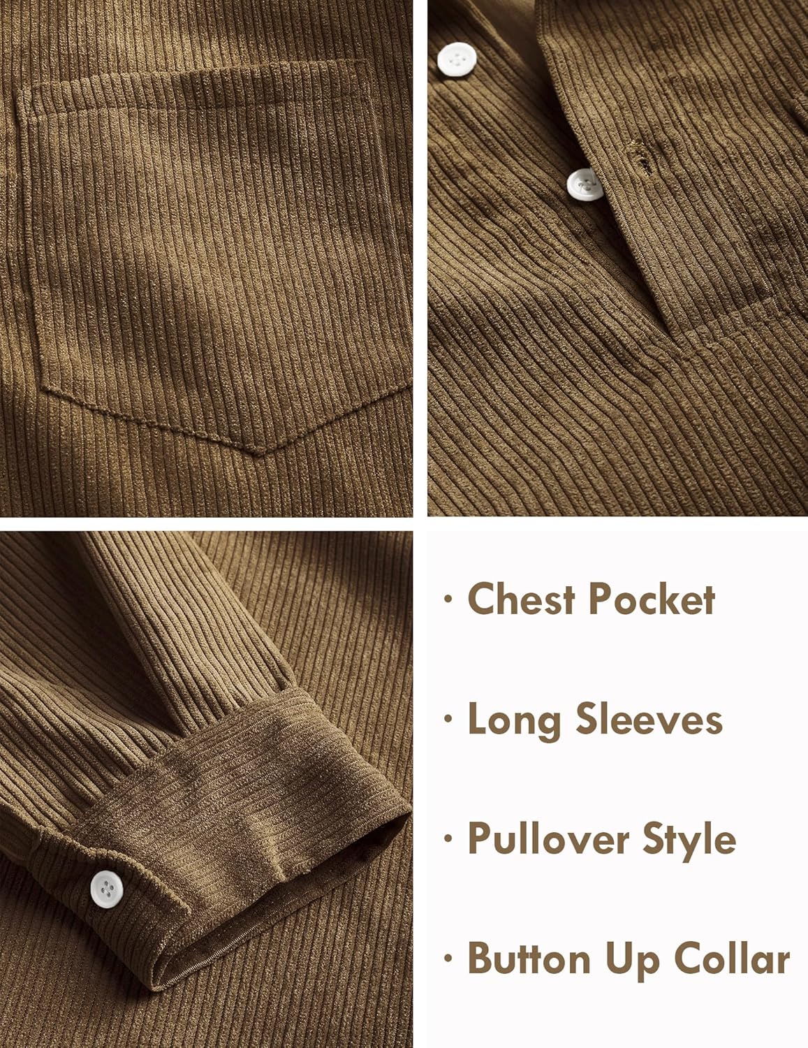 FYsuper Men’s Corduroy Shirt Pullover – Where Comfort Meets Charisma