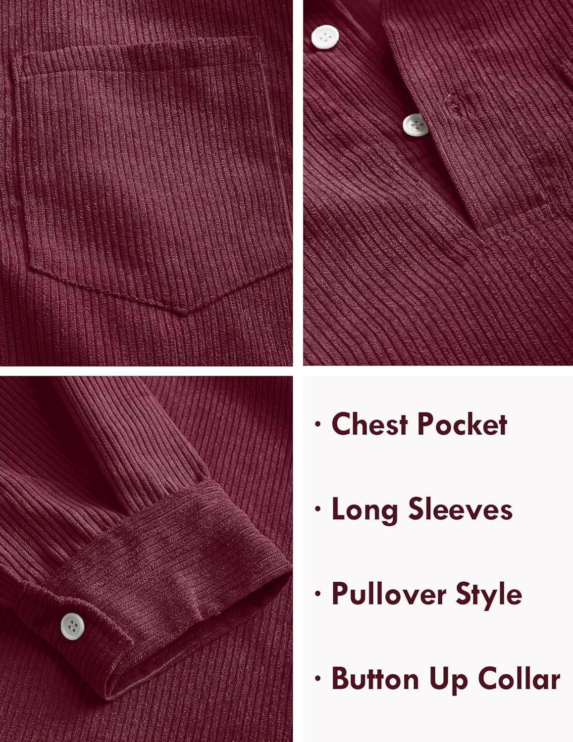FYsuper Men’s Corduroy Shirt Pullover – Where Comfort Meets Charisma