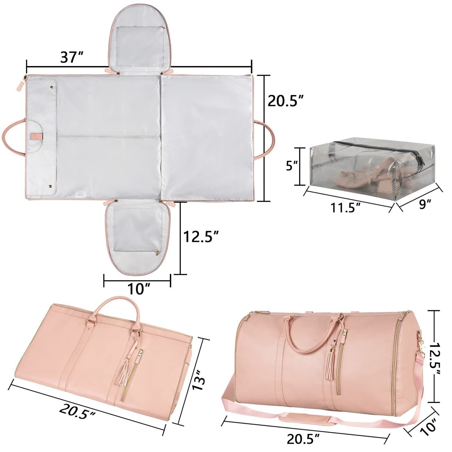 π₯ Save 60% Off!-Large-Capacity Foldable Travel Duffle Bag  β Waterproof Handbag & Garment Suit Tote for Clothes & Trips