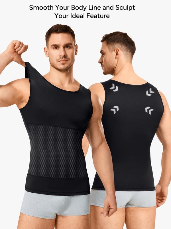 Men's Tummy Control Shapewear Tanktop - Sleeveless High Elasticity Breathable
