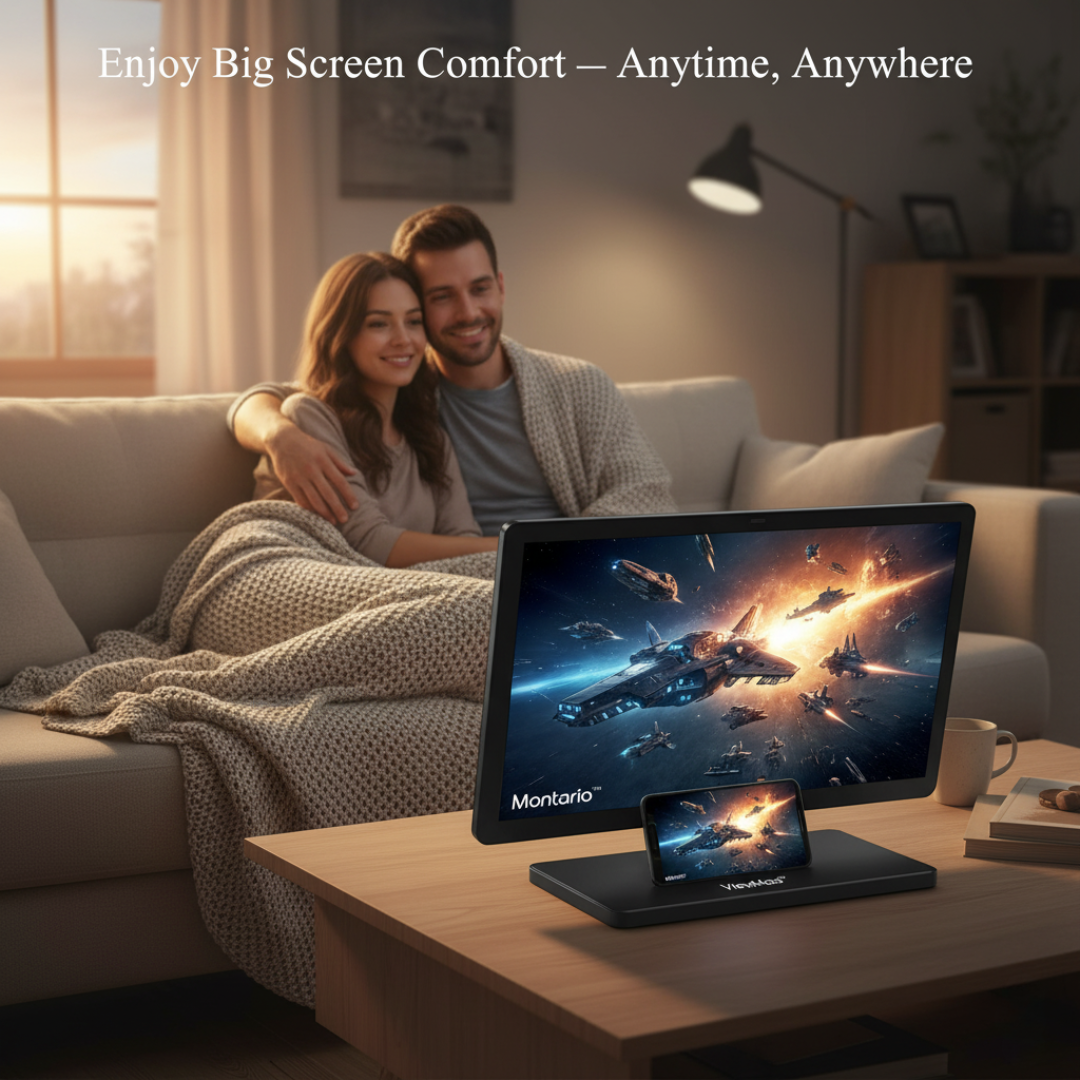 Mobile Phone Magnifier - Ultra-HD Screen Magnifier for Easy TV Viewing Dual Orientation for Landscapes and Portrait Use Eye Protection Full-Screen Mobile Phone Magnification