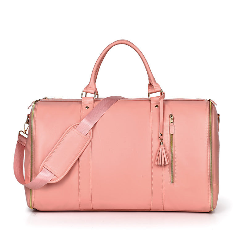 š§³ Ultimate Leather Travel Bag āFolding Suit Storage Bag Capacity Luggage Handbag Travel Sport Outdoor Multi Function Organizer