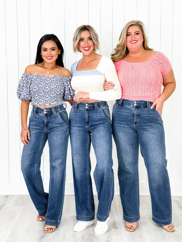 Women's Stretch Casual Pants with Elastic Waist - Soft Bootcut Trousers for Women - Perfect for Work, Travel & Lounge (Plus Size Available)