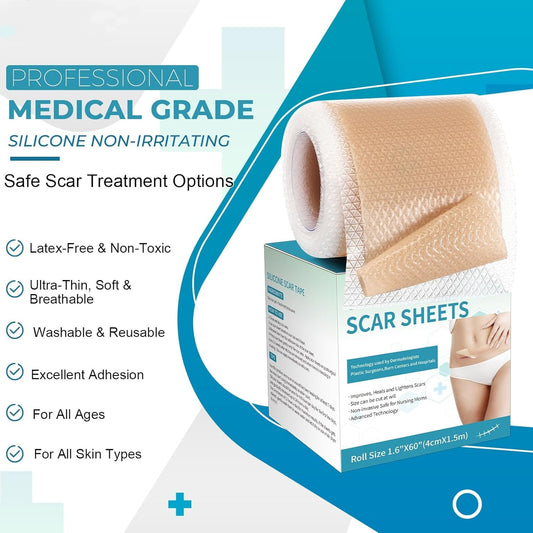 Cross-Border Scar Stickers Can Be Reused Silicone Gel Tape Soft And Skin-Friendly Tear Off Painless Silicone Tape