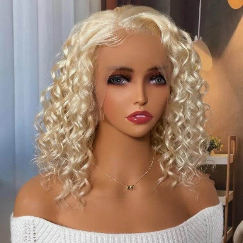 Cross-Border Women'S European And American African Small Rolls Wigs Fashionable Short Curl Front Lace Wigs Chemical Fiber Full Head Cover
