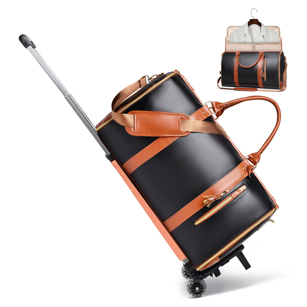 š§³ Ultimate Leather Travel Bag āFolding Suit Storage Bag Capacity Luggage Handbag Travel Sport Outdoor Multi Function Organizer