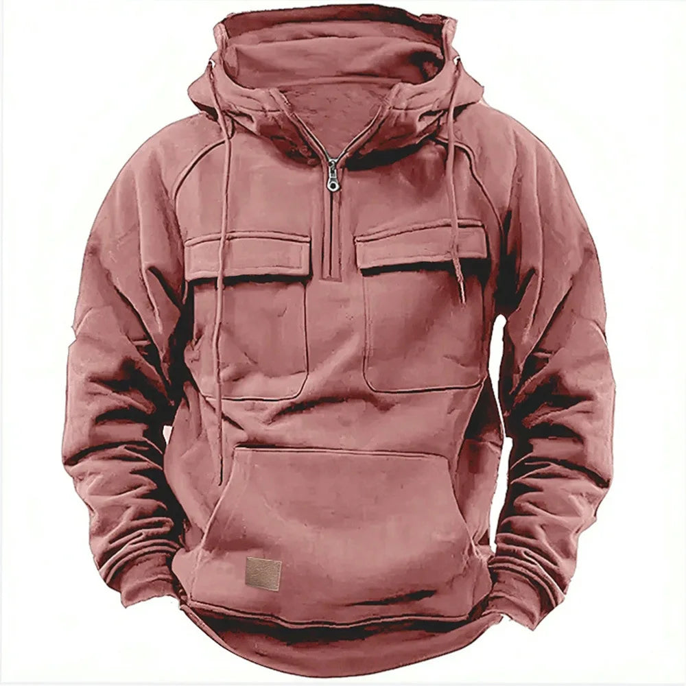 FYsuper Men’s Half Zip Sweatshirt – Hoodie  Heavyweight Fleece with Utility Pockets