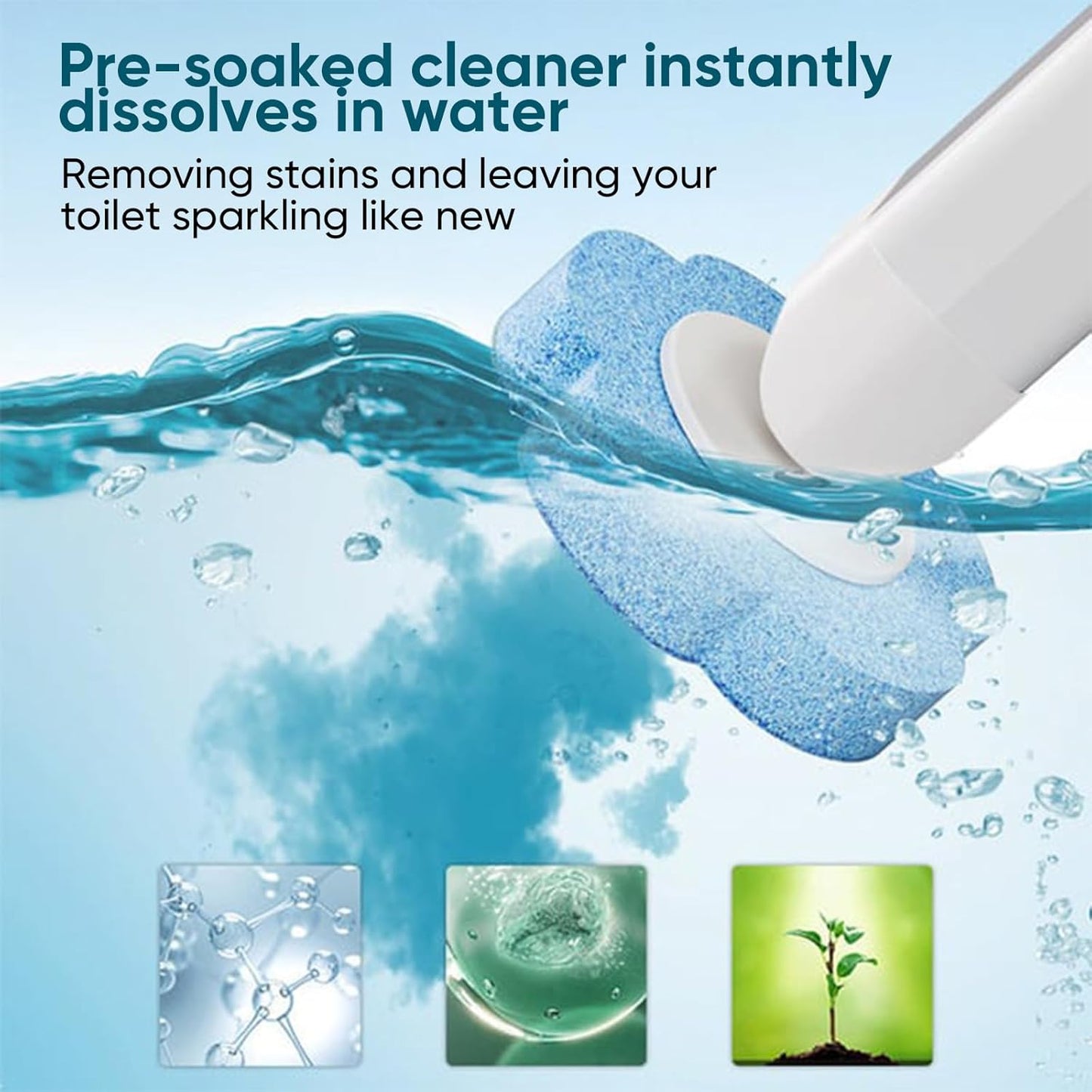 Disposable Toilet Cleaning System: Toilet Brush & Holder Kit with 18PCS Pre-Soaked Cleaner