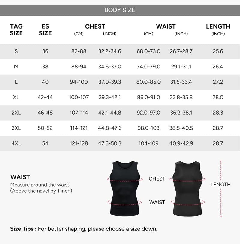 Men's Tummy Control Shapewear Tanktop - Sleeveless High Elasticity Breathable