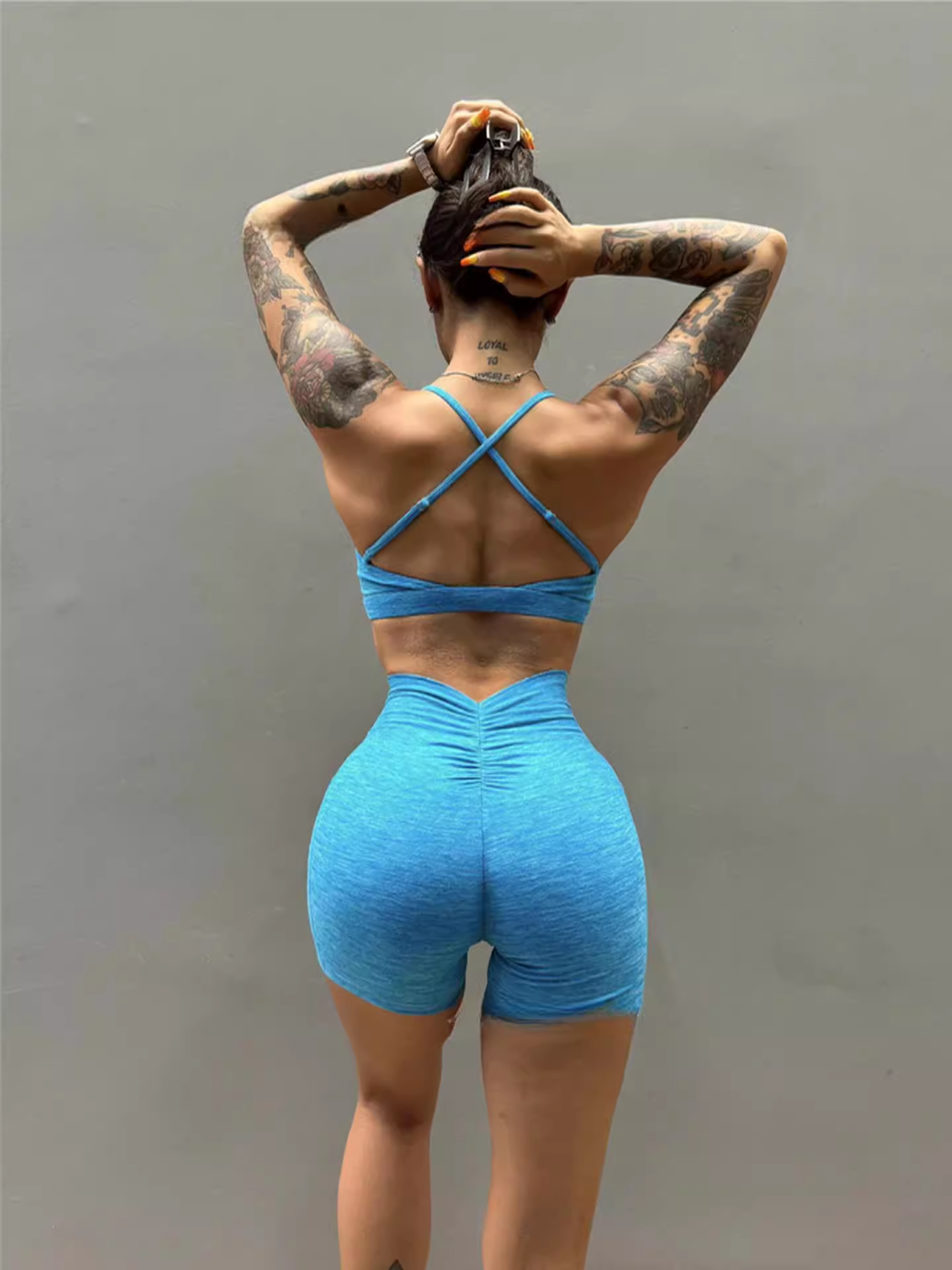 Set Cationic Nude Feeling Furious Sports Lingerie Sexy Beautiful Back Peach Buttock Fitness Yoga Tight Shorts