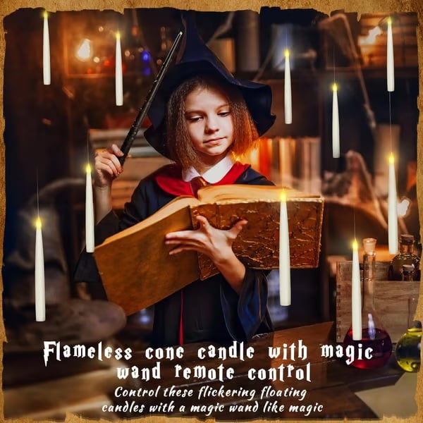 🕯️✨ 12-Pack Magic Wand Remote Candles + Wireless Wand | Amazon's Choice 🎃 🕯️✨The Most ENCHANTING Halloween Decor! ✨🕯️