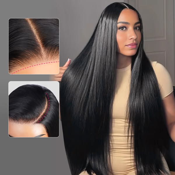 Invisible 100% Gray Coverage! Human Hair Blend  Easy Wear Go Glueless Wigs Pre Cut 7x5 HD Lace Closure Wigs Beginner Friendly