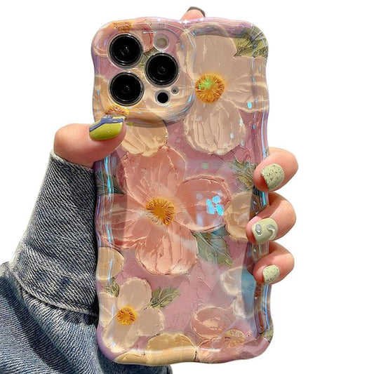 Case for iPhone 15 14 13 12 11 Pro Max Plus Women CausalFashion Phone Case Flower Design Oil Painting TPUProtective Case for Gilrs Gift for Women Not 3D