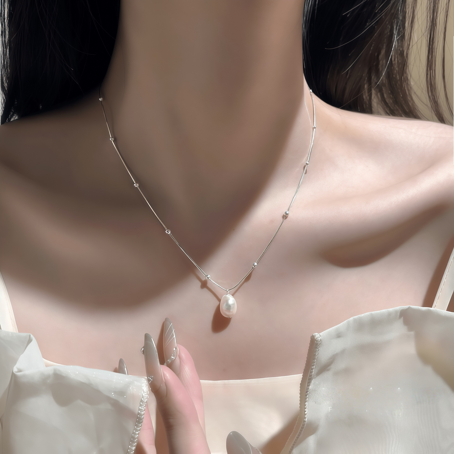 925 silver knotted baroque irregular pearl necklace minimalist versatile niche pendant
