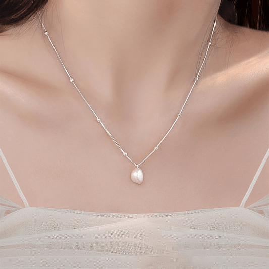 925 silver knotted baroque irregular pearl necklace minimalist versatile niche pendant