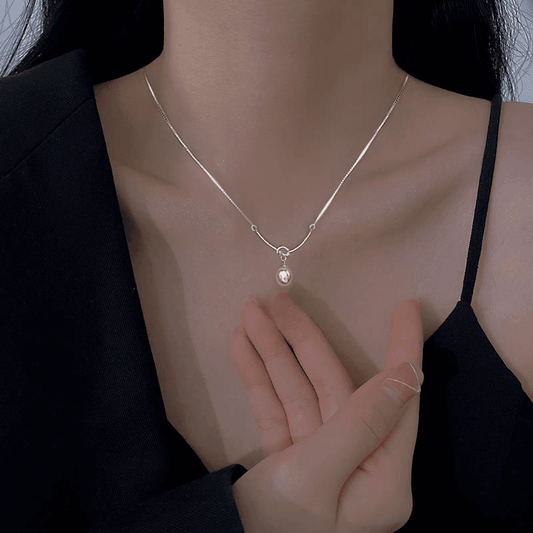 925 silver French genuine pearl necklace for women light luxury niche high-end temperament versatile