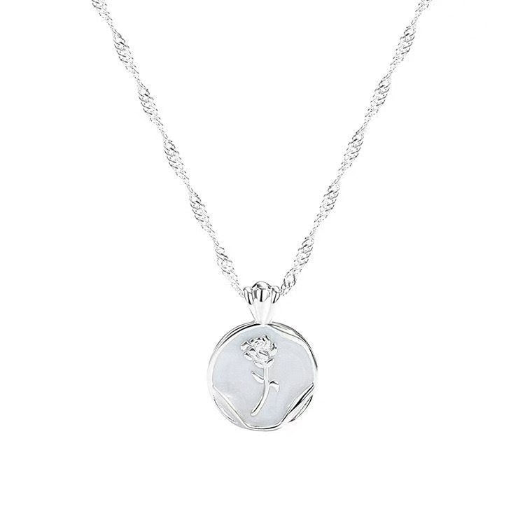 925 silver rose pendant necklace female clavicle chain temperament light luxury simple high-end ins niche design versatile