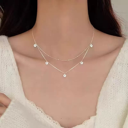 925 silver S925 sterling silver sweet flower necklace for women high-end luxury literary gentle luxury ladies
