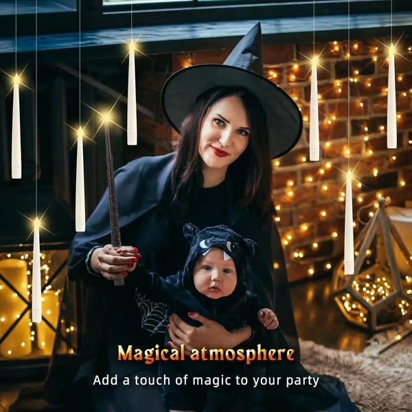 🕯️✨ 12-Pack Magic Wand Remote Candles + Wireless Wand | Amazon's Choice 🎃 🕯️✨The Most ENCHANTING Halloween Decor! ✨🕯️