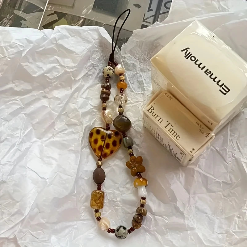2pcs/set New Y2k Fashion Exquisite Imitation Amber Hard Candy Mobile Phone Chain Hanging Accessories Multi-functional Accessories Can Hang Mobile Phone Car Bags And Other Decorations