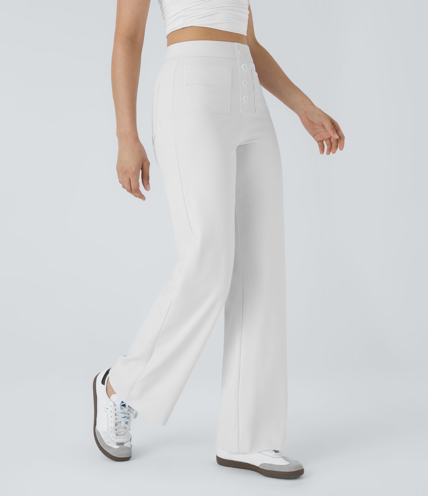 FYsuper-High Waisted Pockets Straight Leg Casual Pants