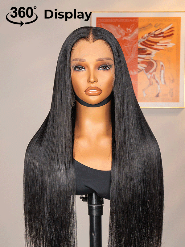 Invisible 100% Gray Coverage! Human Hair Blend  Easy Wear Go Glueless Wigs Pre Cut 7x5 HD Lace Closure Wigs Beginner Friendly