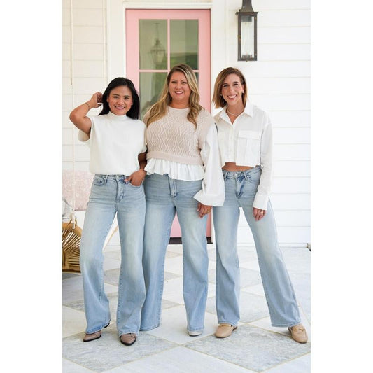 🏆Vintage Wash Plus-Size Jeans -Stretchy, Straight Leg & Butt-Lifting Fit