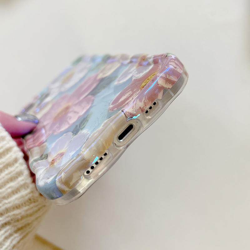 Case for iPhone 15 14 13 12 11 Pro Max Plus Women CausalFashion Phone Case Flower Design Oil Painting TPUProtective Case for Gilrs Gift for Women Not 3D