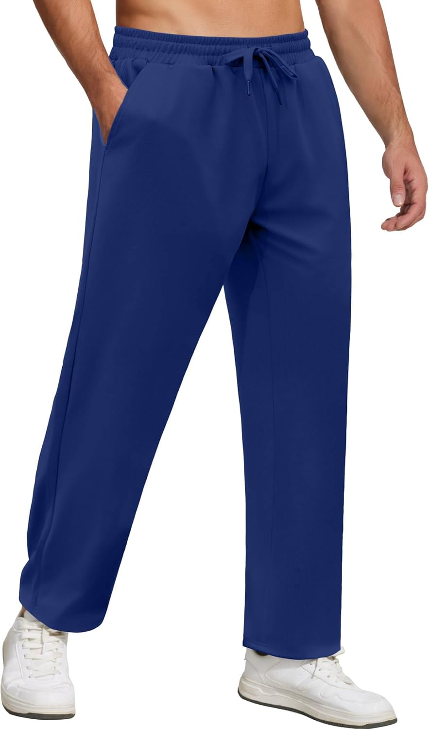 FYsuper Men Jogger Yoga Sweatpants Casual Athletic Elastic Waist Pants Open Bottom Trouser Jersey Knit Pants with Pockets