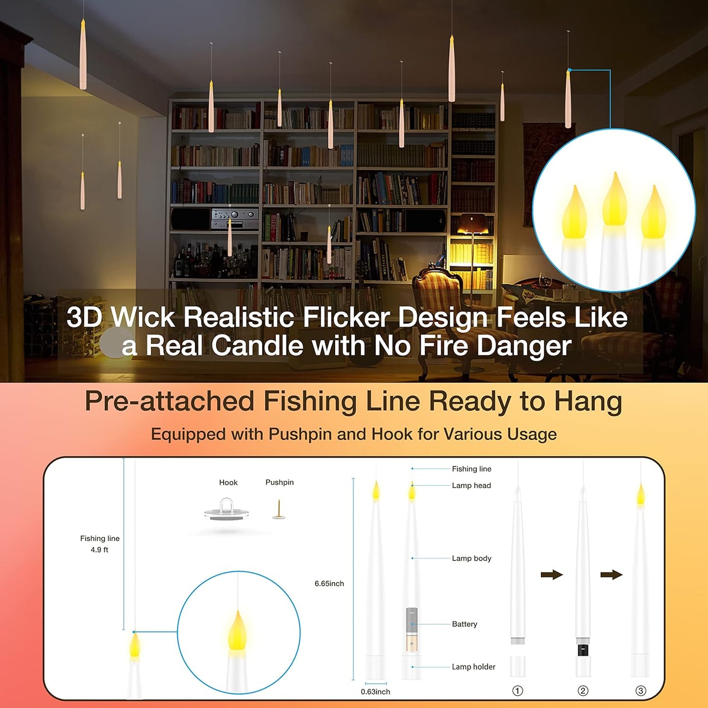 🕯️✨ 12-Pack Magic Wand Remote Candles + Wireless Wand | Amazon's Choice 🎃 🕯️✨The Most ENCHANTING Halloween Decor! ✨🕯️