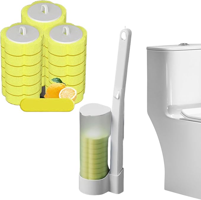 Disposable Toilet Cleaning System: Toilet Brush & Holder Kit with 18PCS Pre-Soaked Cleaner