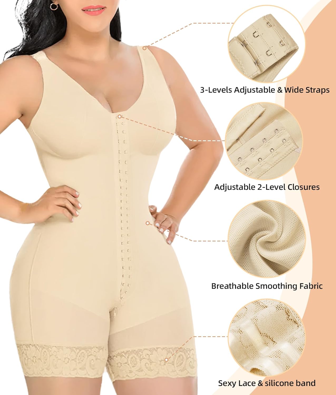 Women's High-Waist Shapewear with Zipper Crotch - Flatten Belly & Lift Butt