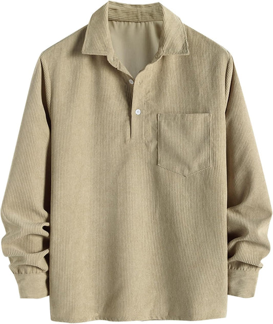 FYsuper Men’s Corduroy Shirt Pullover – Where Comfort Meets Charisma