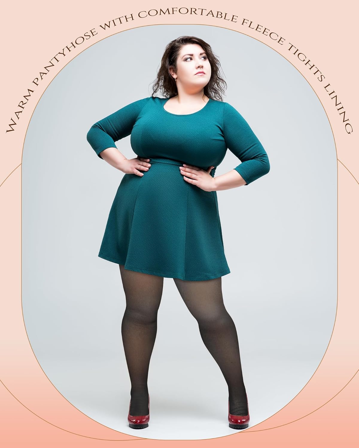 FYsuper Plus Size Fleece Lined Tights Women Fleece Lined Leggings Translucent Winter Sheer Tights for Women