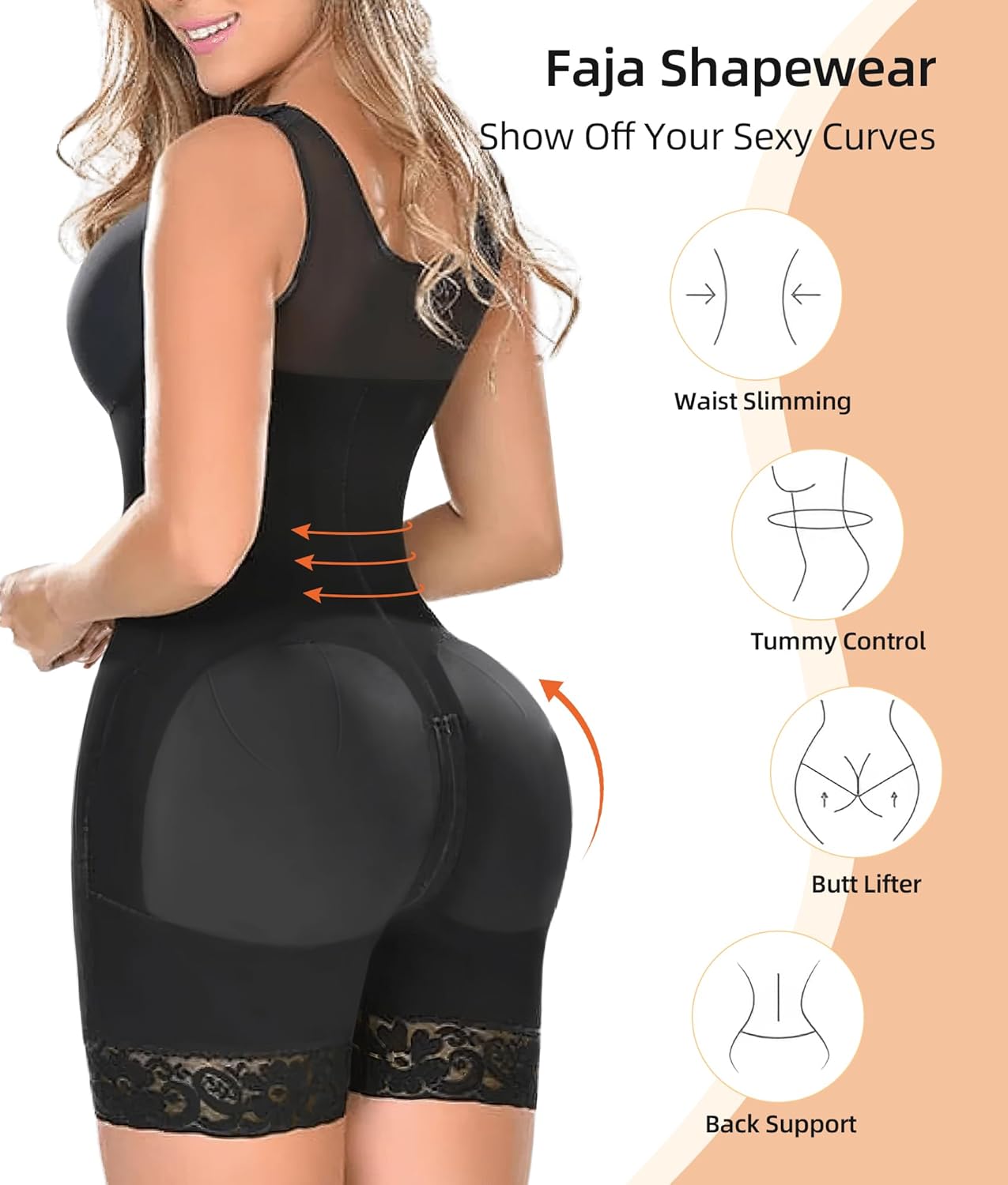 Women's High-Waist Shapewear with Zipper Crotch - Flatten Belly & Lift Butt