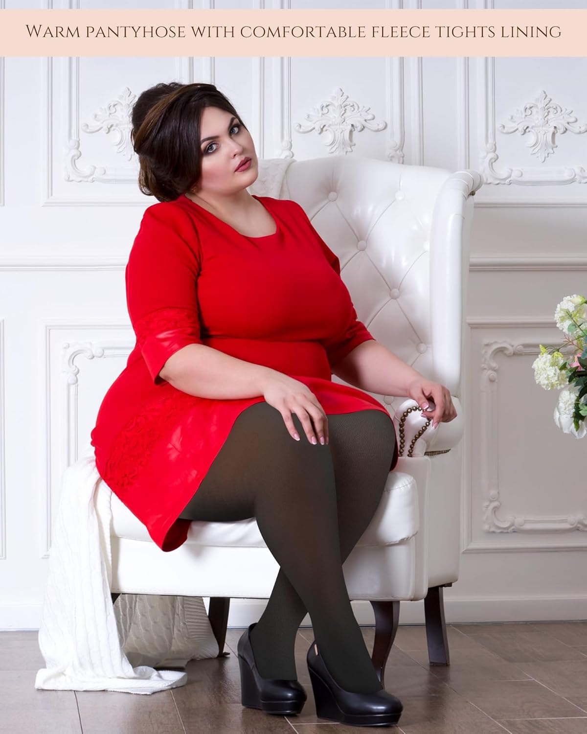 FYsuper Plus Size Fleece Lined Tights Women Fleece Lined Leggings Translucent Winter Sheer Tights for Women