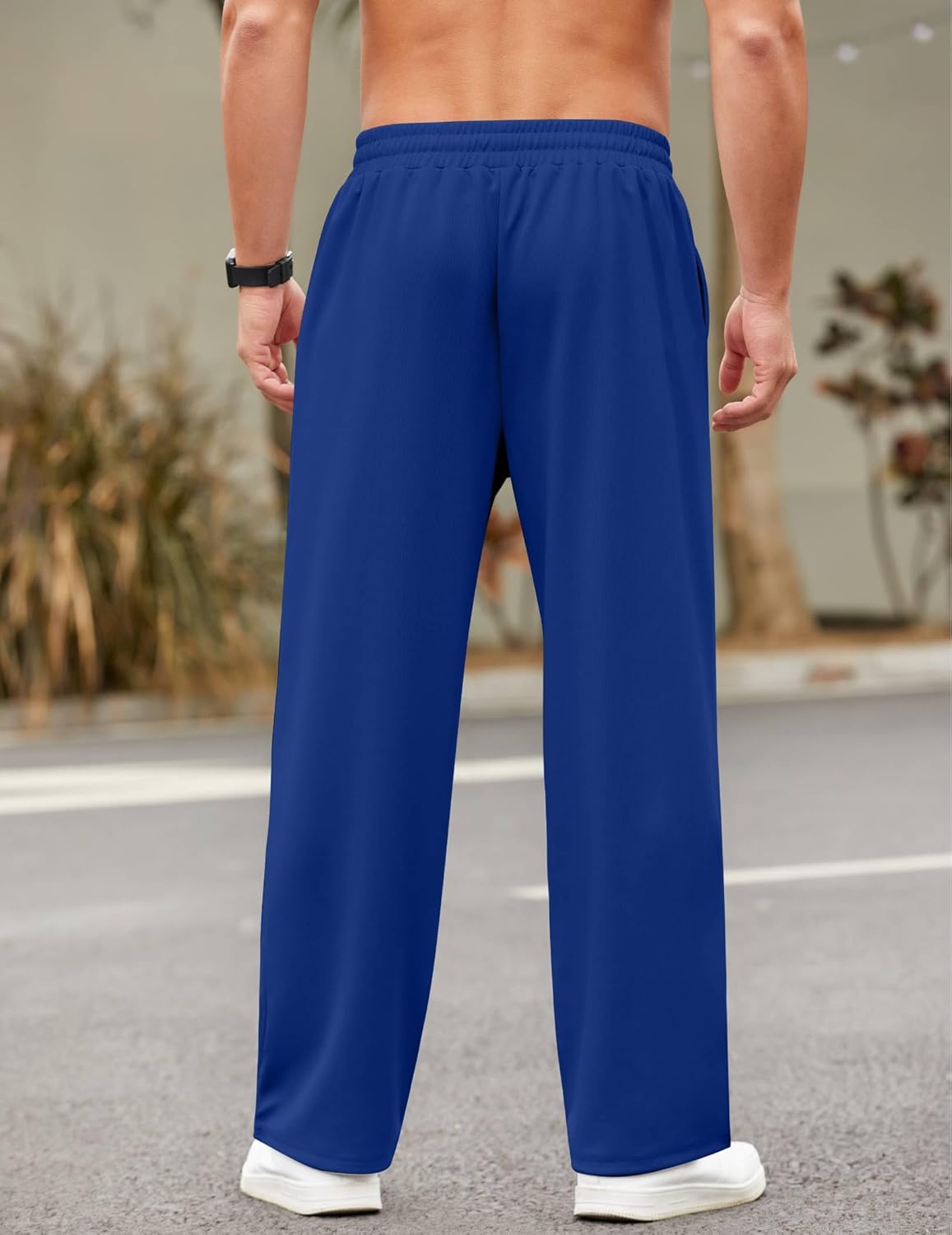 FYsuper Men Jogger Yoga Sweatpants Casual Athletic Elastic Waist Pants Open Bottom Trouser Jersey Knit Pants with Pockets