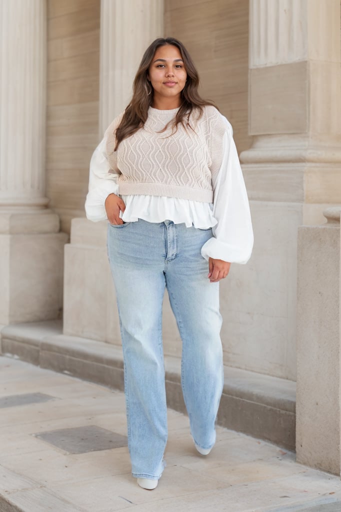 🏆Vintage Wash Plus-Size Jeans -Stretchy, Straight Leg & Butt-Lifting Fit