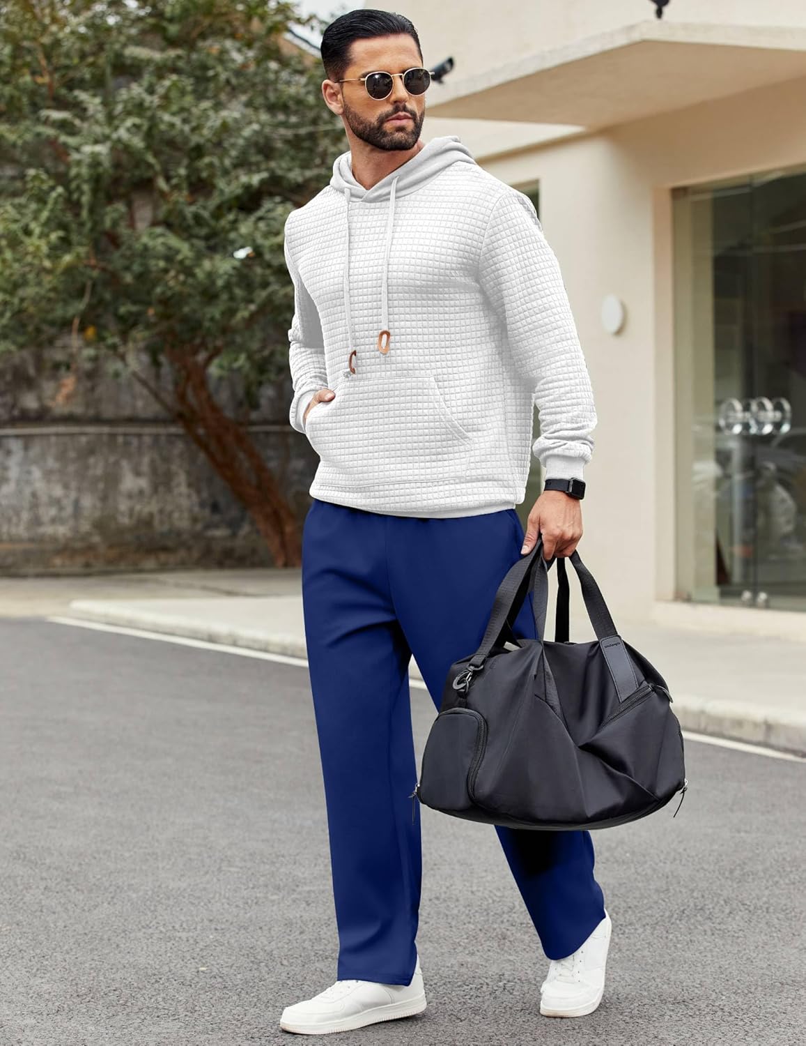 FYsuper Men Jogger Yoga Sweatpants Casual Athletic Elastic Waist Pants Open Bottom Trouser Jersey Knit Pants with Pockets
