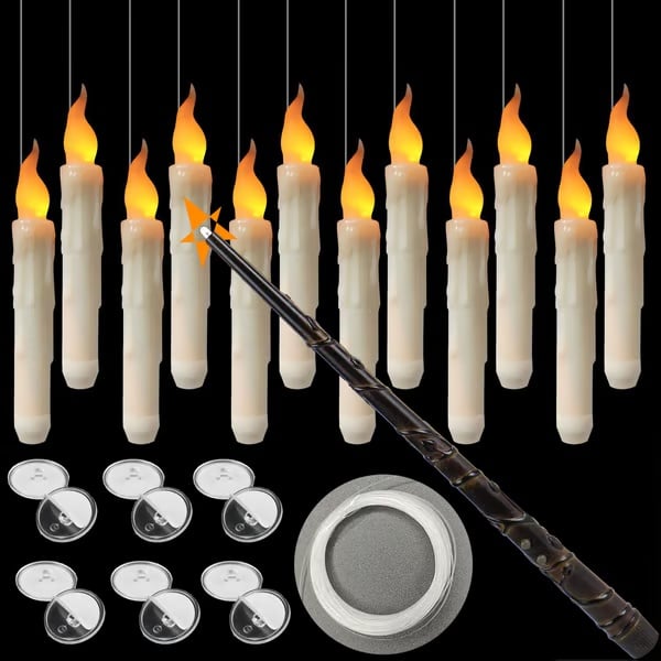 🕯️✨ 12-Pack Magic Wand Remote Candles + Wireless Wand | Amazon's Choice 🎃 🕯️✨The Most ENCHANTING Halloween Decor! ✨🕯️