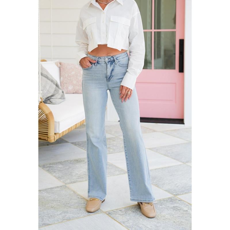 🏆Vintage Wash Plus-Size Jeans -Stretchy, Straight Leg & Butt-Lifting Fit