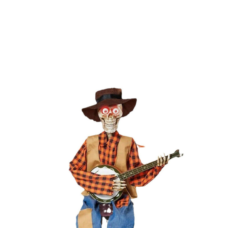 Cross-Border Halloween Animated Banjo Skeletons Halloween Skeletons Decorative Ornaments
