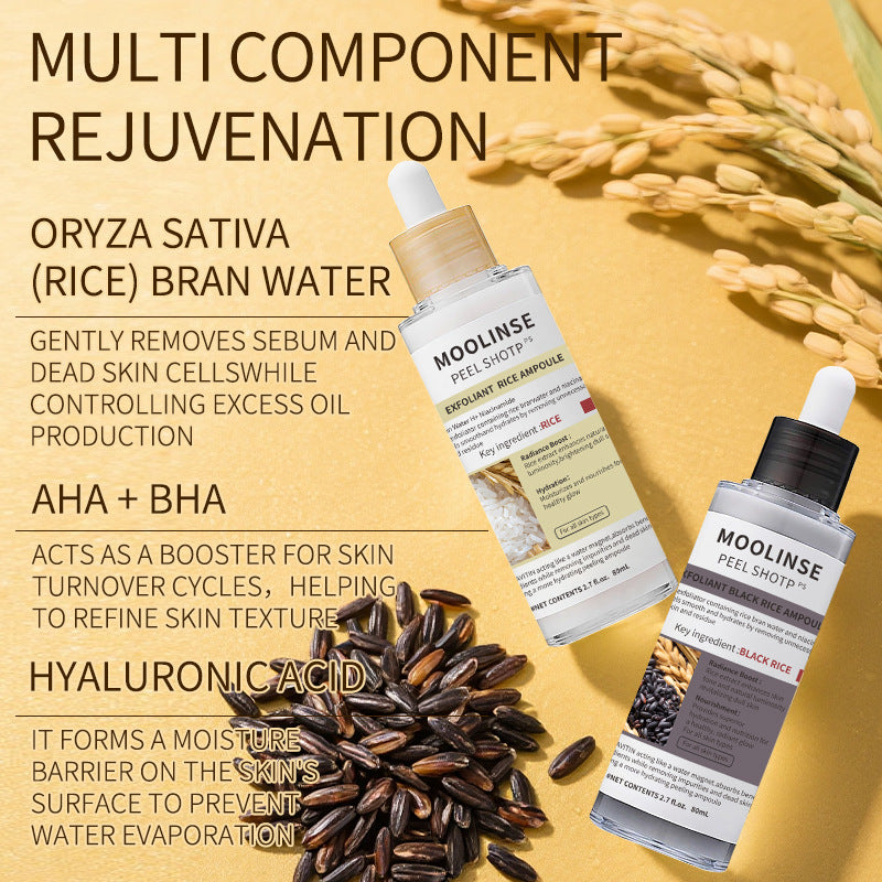 Black Rice and White Rice Niacinamide Exfoliating Revitalizing Washable Ampoule 80ml|Naturally Transform Blackheads & Clogged Pores Into Flawlessly Smooth, Clear Skin