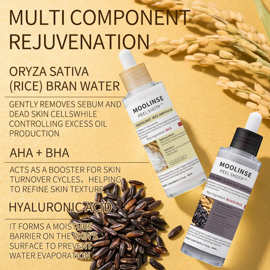Black Rice and White Rice Niacinamide Exfoliating Revitalizing Washable Ampoule 80ml|Naturally Transform Blackheads & Clogged Pores Into Flawlessly Smooth, Clear Skin