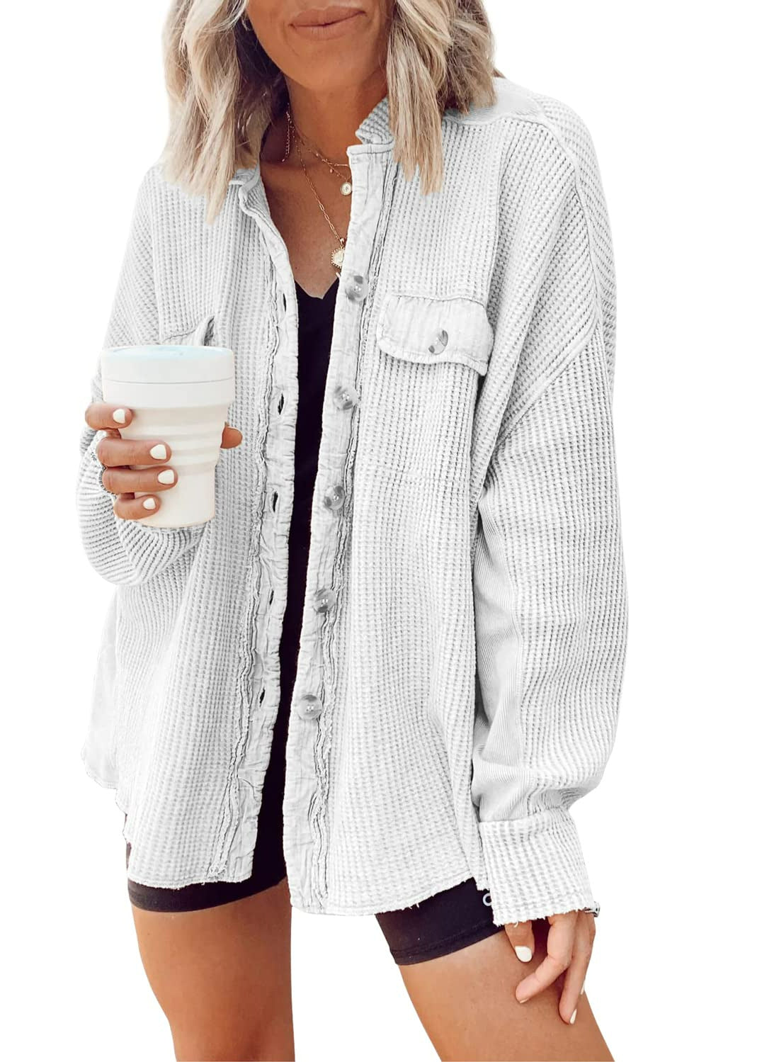 2025 European And American Cross-Border Autumn New Jacket Fashionable Casual Lapel Pocket Splicing Irregular Shirt Jacket For Women