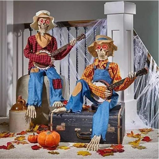 Cross-Border Halloween Animated Banjo Skeletons Halloween Skeletons Decorative Ornaments