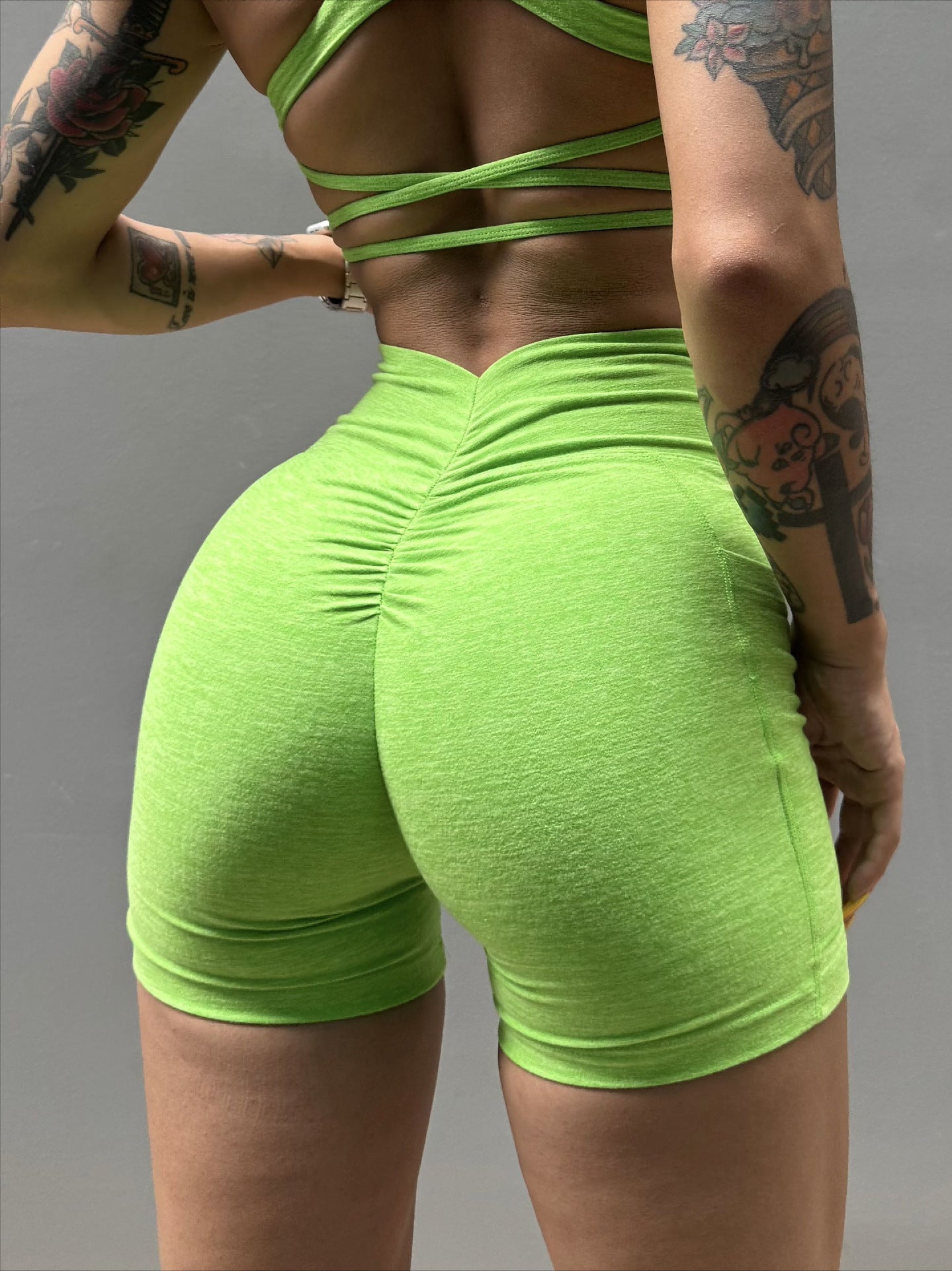 Set Cationic Nude Feeling Furious Sports Lingerie Sexy Beautiful Back Peach Buttock Fitness Yoga Tight Shorts
