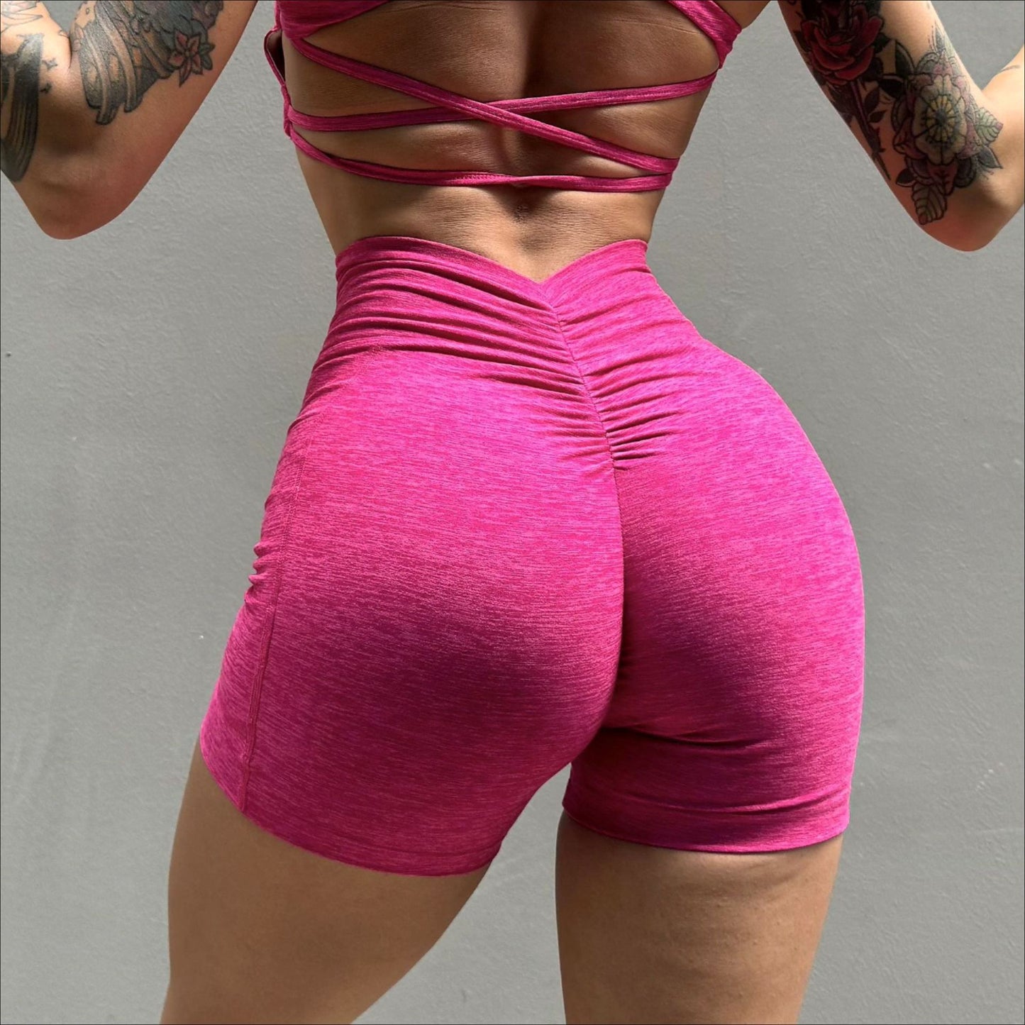 Set Cationic Nude Feeling Furious Sports Lingerie Sexy Beautiful Back Peach Buttock Fitness Yoga Tight Shorts