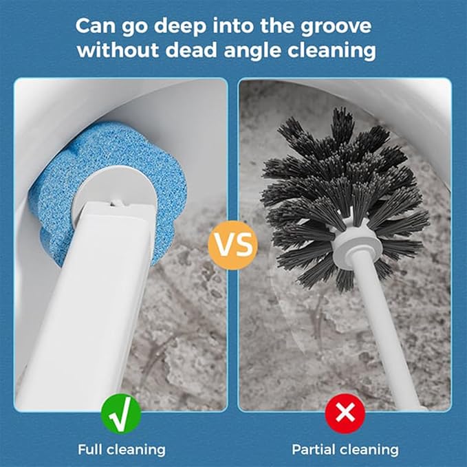 Disposable Toilet Cleaning System: Toilet Brush & Holder Kit with 18PCS Pre-Soaked Cleaner